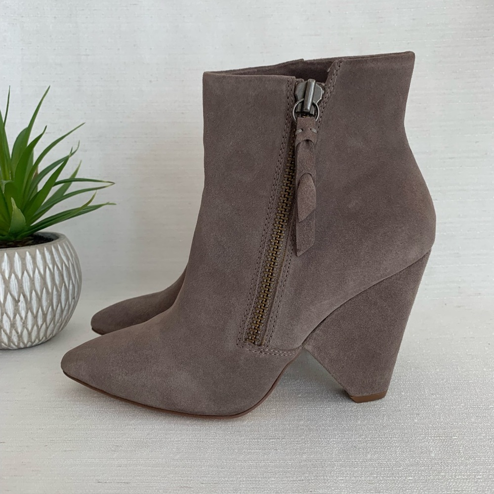 Splendid Neva Taupe Gray Suede Ankle Booties Women's 8.5 - Picture 5 of 12